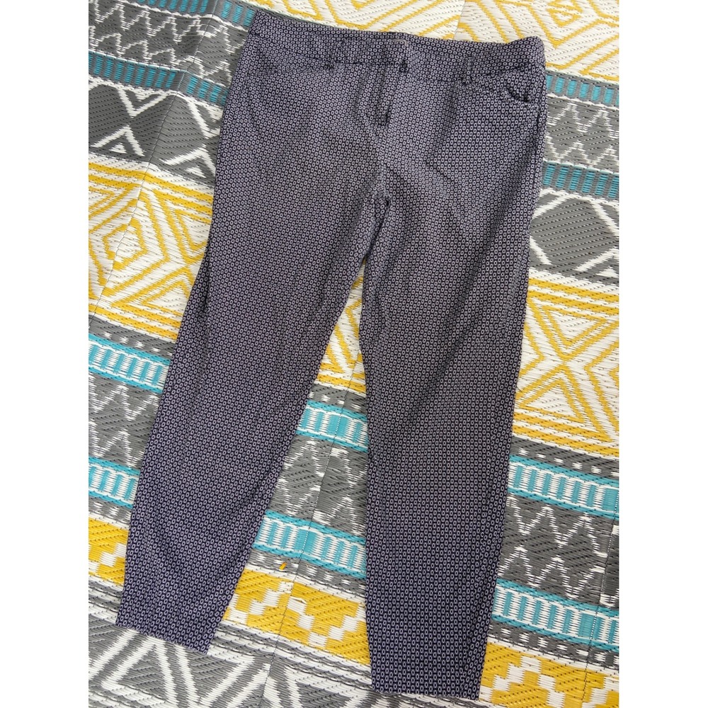 Maurices Smart Black White Geometric Diamond Print Tapered Pants Women 15/16 REG